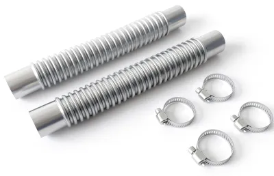 Image de Tuyau d'échappement en acier inoxydable de 20 cm pour générateur, avec brides de fixation