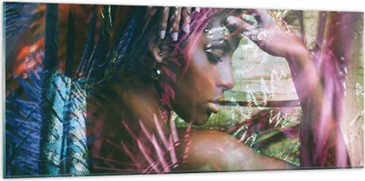 Produktbild von Bilder auf glas - frau modern - 120x50cm - Glasbilder - Wandbilder - Bilder - Kunstdruck - zum Aufhängen bereit - Wanddekoration aus Glas - Glas Bilder - Wandbild auf Glas - Einteilig - GAB120x50-3501