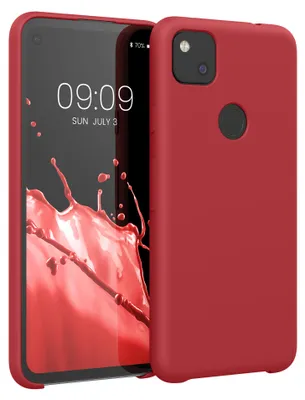 Produktbild von kwmobile Handyhülle für Google Pixel 4a Hülle - Case Silikon - Kabelloses Laden - Schutzhülle Cover in Klassisch Rot
