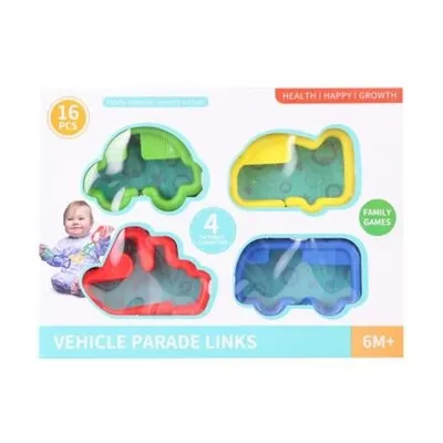 Produktbild von Kunststoff Spielzeugkette Fahrzeuge für Kinderwagen 16-teilig ab 6 Monaten