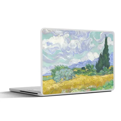 Produktbild von MuchoWow® Laptop Aufkleber Sticker Cover Weizenfeld mit Zypressen - Vincent van Gogh 36.5x27.5 cm - Laptop-Sticker
