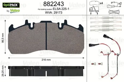 Produktbild von VALEO Bremsbeläge Satz Vorne Hinten für VOLVO FH 882243