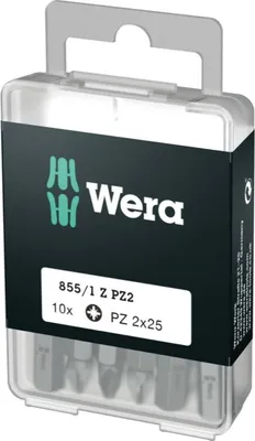 Image de Wera 855/1 Z DIY SiS 05072404001 Philips bit PZ 2 Tool steel hardened D 6.3 10 pc(s)