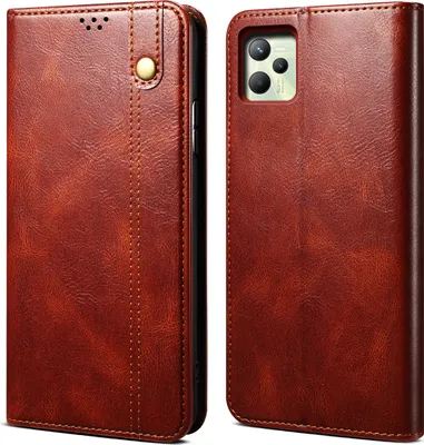 Produktbild von Realme C35 Hülle, Leder Flip Brieftasche Schutzhülle für OPPO Realme C35 Rot