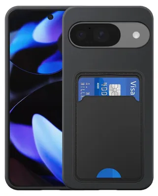 Produktbild von Geeignet für Google Pixel 9 / 9 Pro Phone Case mit TPU Kartenhalter - Flexible Back Cover Case Silikon TPU mit Cardslot - Schwarz - Smartphonica