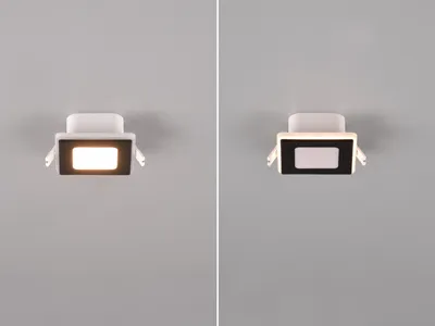 Produktbild von LED Decken Einbauleuchte Schwarz matt Einbaustrahler 8x8cm Badbeleuchtungen IP44