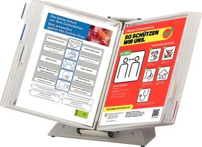 Produktbild von Tarifold 434152 Dokumentenanzeige-Karussell Tisch/Wand Porträt A4