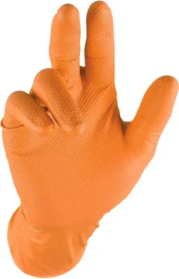 Produktbild von GRIPPAZ Einweghandschuhe Nitril 50´er Box 50 Stück Gr. 11 (XXL) orange