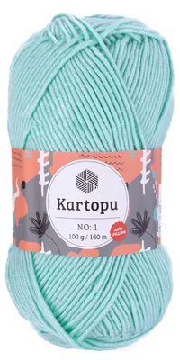 100g Strickwolle Kartopu NO 1 hellblau