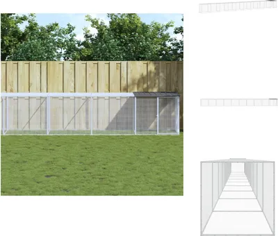 Produktbild von vidaXL Hühnerkäfig mit Dach Anthrazit 1003x98x90 cm Verzinkter Stahl - Lebensräume & Gehege für Kleintiere