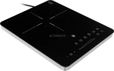 A close-up, angled view of an induction cooktop.
