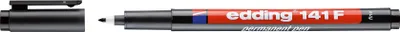 Produktbild von edding 141 F Permanenter Folienschreiber - schwarz - 1 Stift - Rundspitze 0,6 mm - Stift zum Schreiben auf Glas, Kunststoff, Folien und glatten Oberflächen - schnelltrocknend, wisch- und wasserfest