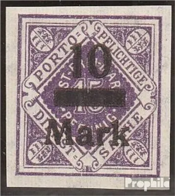 Produktbild von Briefmarken Württemberg 1923 Mi D160U ungezähnt mit Falz Ziffern in Raute