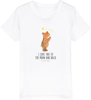 Produktbild von Mr. & Mrs. Panda Kleinkinder T-Shirt Verliebter Bär 7-8 Jahre (122/128) - Weiß - Geschenk, Kurzarm Kinder, für, Jungen, Kindershirt, Spruch, Verliebte, Teddy, Teenager