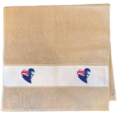 Produktbild von Huuraa Handtuch FalklanSteckanschlussln Flagge Herz 50x100cm Sand Baumwolle Handtuch Geschenkidee