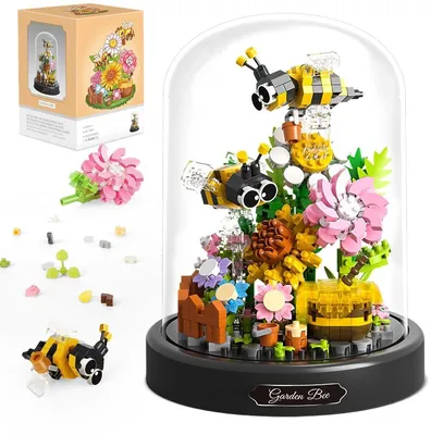 Immagine prodotto di Set di fiori da costruire con cupola in vetro, 588 pezzi – Set girasoli