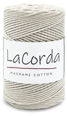 Produktbild von La Corda Macrame Baumwolle Sznurek 2mm 200m Hellbeige Baumwolle