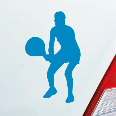 Produktbild von Auto Aufkleber Tennis Tennisspieler Sport Squash 10x6 cm Hellblau Sticker Heckscheibenaufkleber