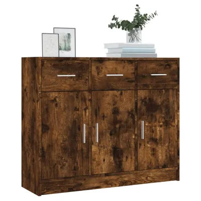 Obrázek produktu pro vidaXL Příborník Kouřový dub 91x28x75 cm Dřevěná konstrukce