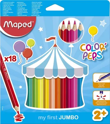 Obrázok produktu pre Maped M834012 Farebná ceruzka Color'Peps Jumbo - balenie 12 rôznych farebných ceruziek