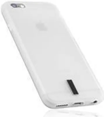 Image de mumbi Housse compatible avec iPhone 6 Plus / 6S Plus Housse pour téléphone portable, blanc transparent avec bande noire