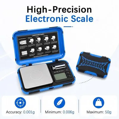 Obrázek produktu pro Digitální váha s přesností 50 g – kalibrovací váha s LCD displejem – funkce tarování – ideální pro šperky a prášky