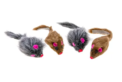 Immagine prodotto di Karlie Play Mice - Giocattolo per gatti - Catnip - Peluche - Grigio/Bruno -