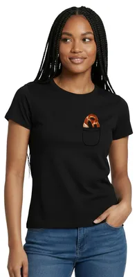Produktbild von Spreadshirt Brezel Brusttasche Frauen T-Shirt, XXL, Schwarz