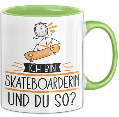 Produktbild von Skateboarderin Tasse Geschenk Ich Bin Skateboarderin Und Du So Geschenkidee Lustiger Spruch Becher (Grün)