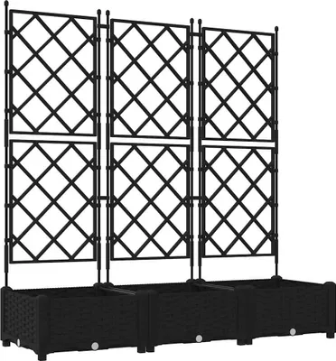 Produktbild von Garten-Pflanzgefäß 3 pcs Schwarz 120 x 40 x 125,5 cm Kunststoff