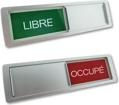 Immagine prodotto di Piatto scorrevole CombiCraft con "Libre-Occupé" in argento 178 x 50 mm - set da 5