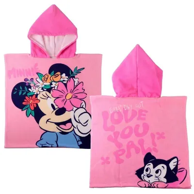 Productafbeelding van Minnie Mouse poncho voor jongens en meisjes – Sneldrogende kinderponcho met