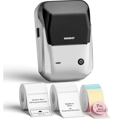 Produktbild von Etikettendrucker Etikettiergerät Thermodrucker - Thermisch - 20 bis 50 mm - Bluetooth und USB - Mit 3 Etikettenrollen