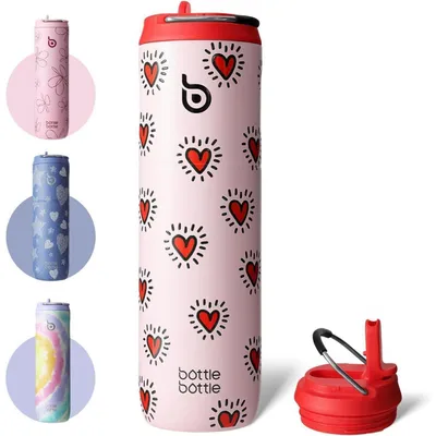 Produktbild von Isolierte Trinkflasche 750 ml mit Strohhalm, Deckel & Griff – Auslaufsicher, BPA-frei, Doppelwandig