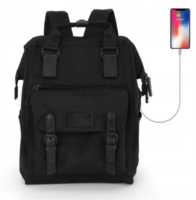 Produktbild von Himawari 9018 Laptop Rucksack 14-15 Zoll mit USB schwarz