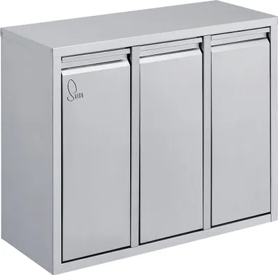 Produktbild von SVITA H3X15 Mülleimer 45 Liter 3x15L Treteimer Mülltrenner silber Papierkorb