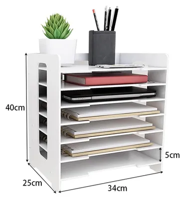 Produktbild von Aktenablage A4, Briefablage, 7 Fächer, PVC, Schreibtischordner, Papierkorb, Archivablage, Archivsystem, Dokumentenablage