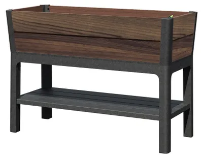 Productafbeelding van KETER Deco verhoogd plantenbak, 156 x 113 x 47 cm, walnootkleur, KETER 263873