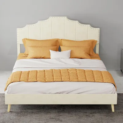 Produktbild von Zerbaco Polsterbett Doppelbett 140x200 cm mit Bettkasten beige Stauraumbett mit Lattenrost ohne Matratze