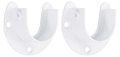 Produktbild von Schrankstangenhalterung - Set aus 2 Stück - Für Kleiderstangen mit 32 mm Durchmesser - Weiß