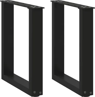 Image de Pieds de table basse en U 2 pièces Noir 28 x (42-43) cm Acier