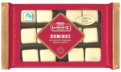 Obrázek produktu pro Henry Lambertz Dezert Domino White s bílou čokoládou 150g