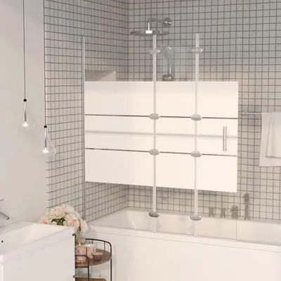 Produktbild von Faltbare Duschkabine ESG, Duschabtrennung, Schiebetür Dusche, Duschwanddichtung, Duschkabinen Ersatzteile, Dusche Eckeinstieg, 120x140 cm Weiß
