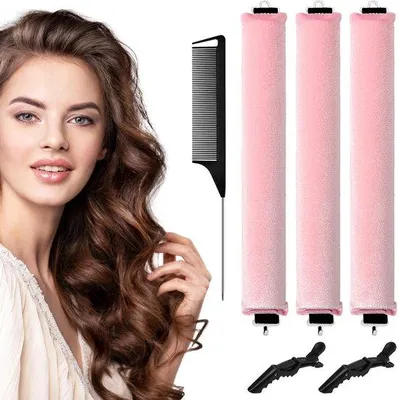 Produktbild von Azomor® Rosa hitzefreie Lockenwickler für müheloses Lockenstyling ohne Haarschäden