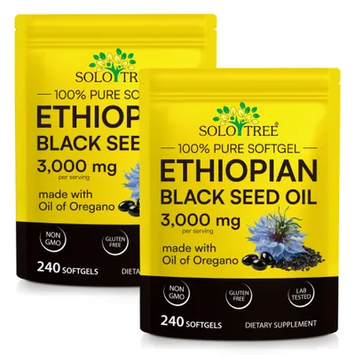 Produktbild von Schwarzkümmelöl Oreganoöl 3000mg Äthiopisches Nigella Sativa Kaltgepresst Natur 2x 240 Softgels