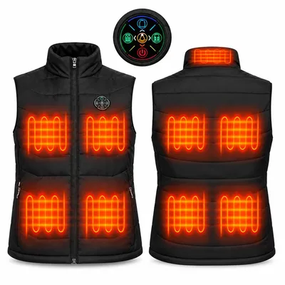 Produktbild von Beheizbare Weste USB, elektrische Heizweste mit 9 Heizbereichen für Damen und Herren, 3 Temperaturstufen, inkl. 20000mAh Powerbank, Outdoor Winter,XL