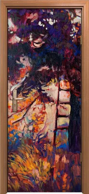 Produktbild von Türposter 80x200 cm Türaufkleber Türtapete Türfolie Klebefolie Herbst Wald Landschaft modern