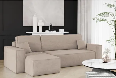 A modern sectional sofa in a living room setting.