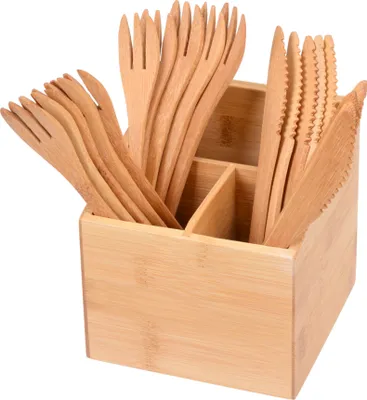 Produktbild von GRÄWE Bambus-Box mit 10-teiligem Besteck