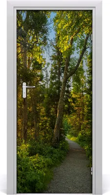Produktbild von Tulup Türaufkleber 85x205 cm Dekorative Aufkleber Selbstklebend Wasserdichte Tapete Abnehmbar Schlafzimmer Wohnzimmer Wohnkultur - Weg im Wald
